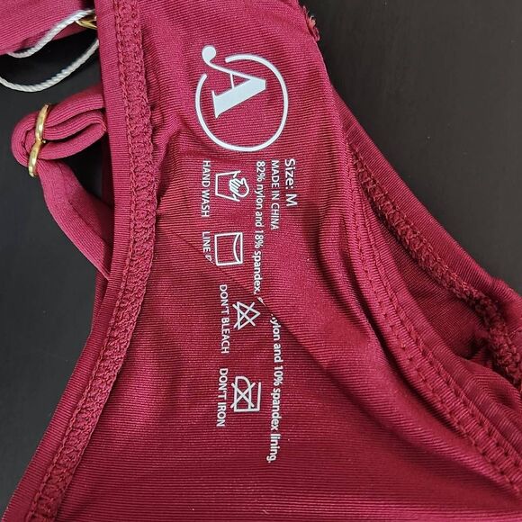 Andie Oxblood Bikini Top Wine Swim Top NWT Medium Burgundy Andie Swim Top - Picture 10 of 10